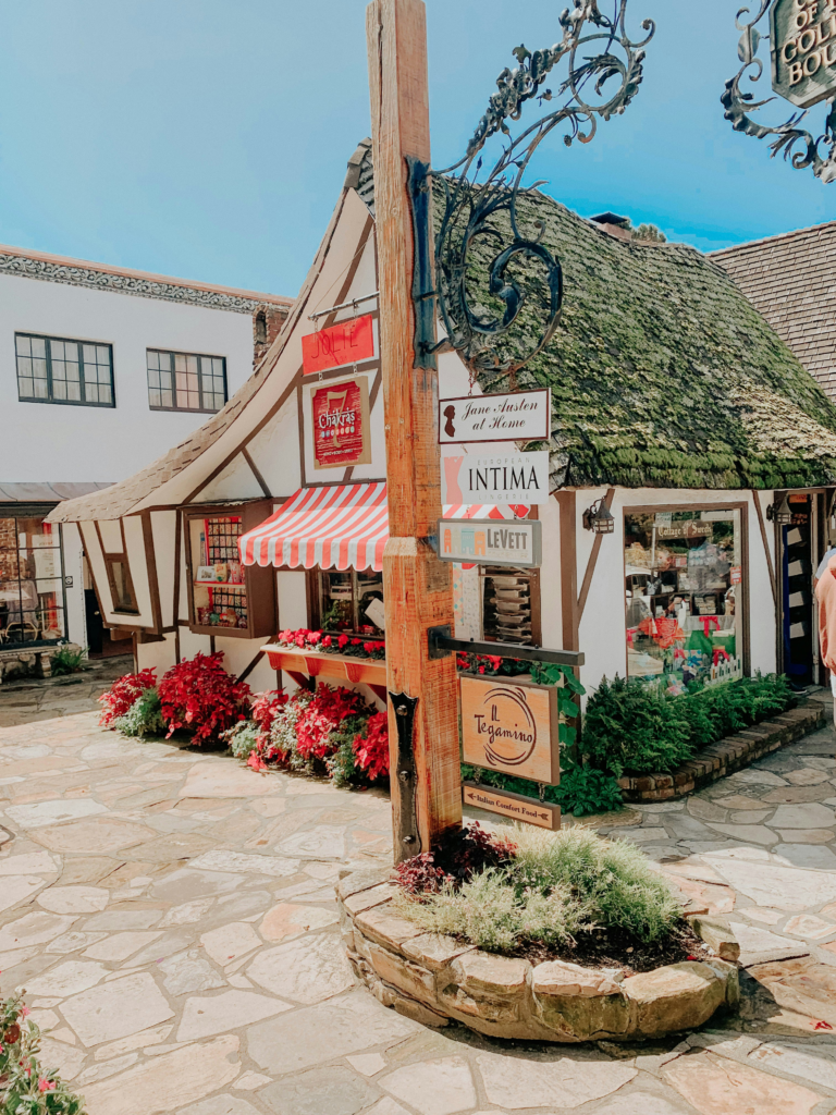 Charming shop with colorful signage. Carmel by the sea