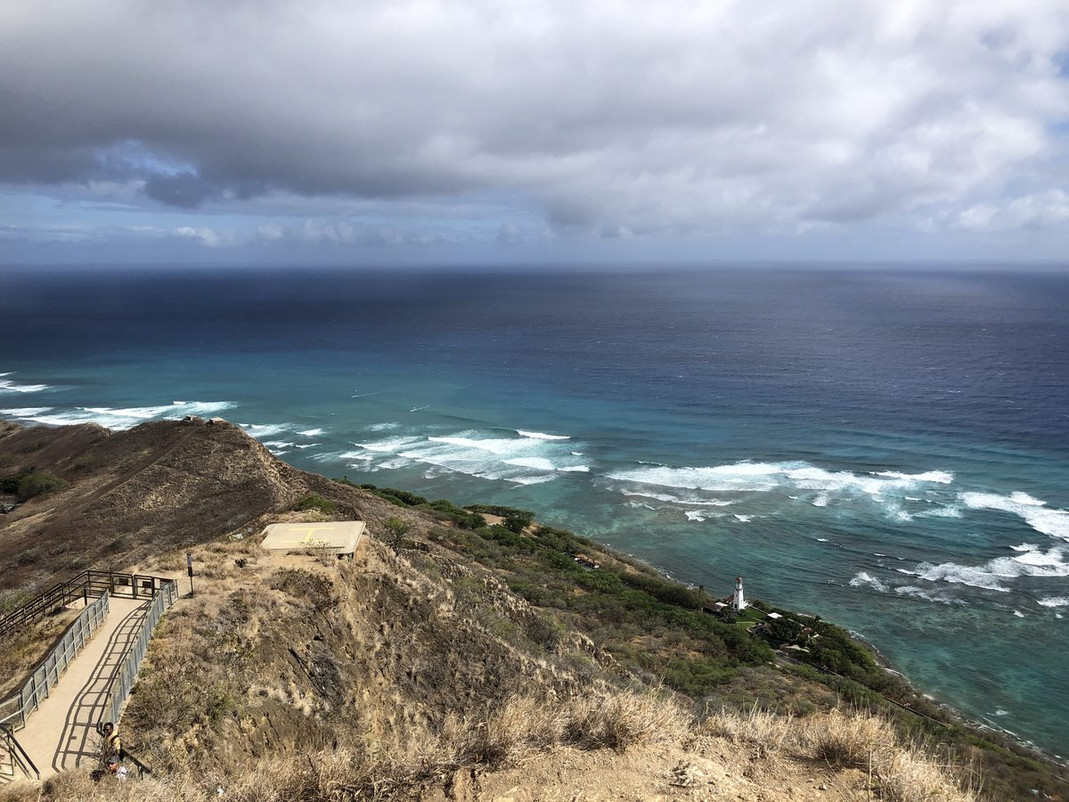 Ocean view from the summit of Diamond Head State Monument, Oahu